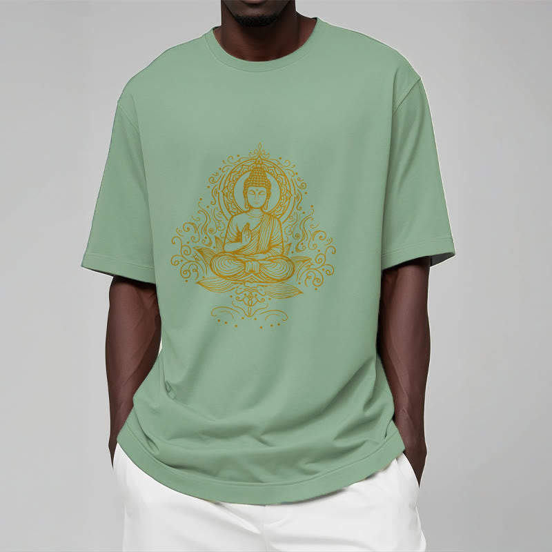 Maglietta Buddha Stones, fiori di loto, viticci e meditazione Buddha - image 15