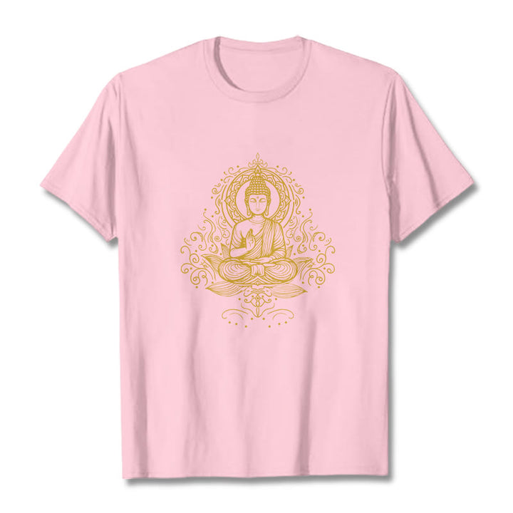 Maglietta Buddha Stones, fiori di loto, viticci e meditazione Buddha - Rosa chiaro - 2XL - image 13