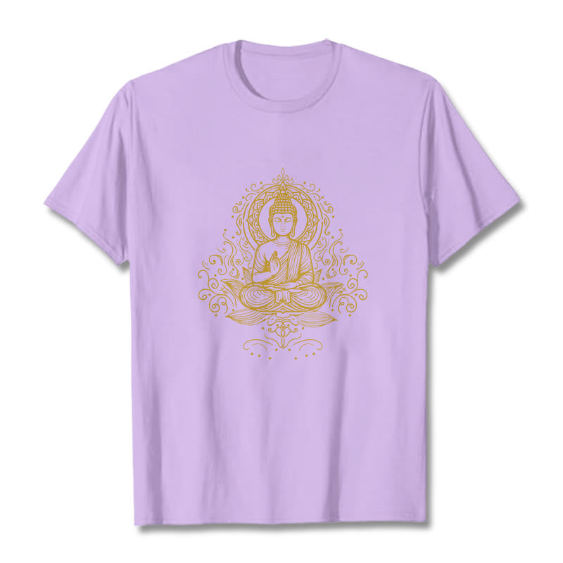 Maglietta Buddha Stones, fiori di loto, viticci e meditazione Buddha - Prugna - 2XL - image 17