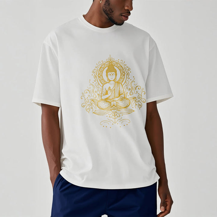 Maglietta Buddha Stones, fiori di loto, viticci e meditazione Buddha - image 9