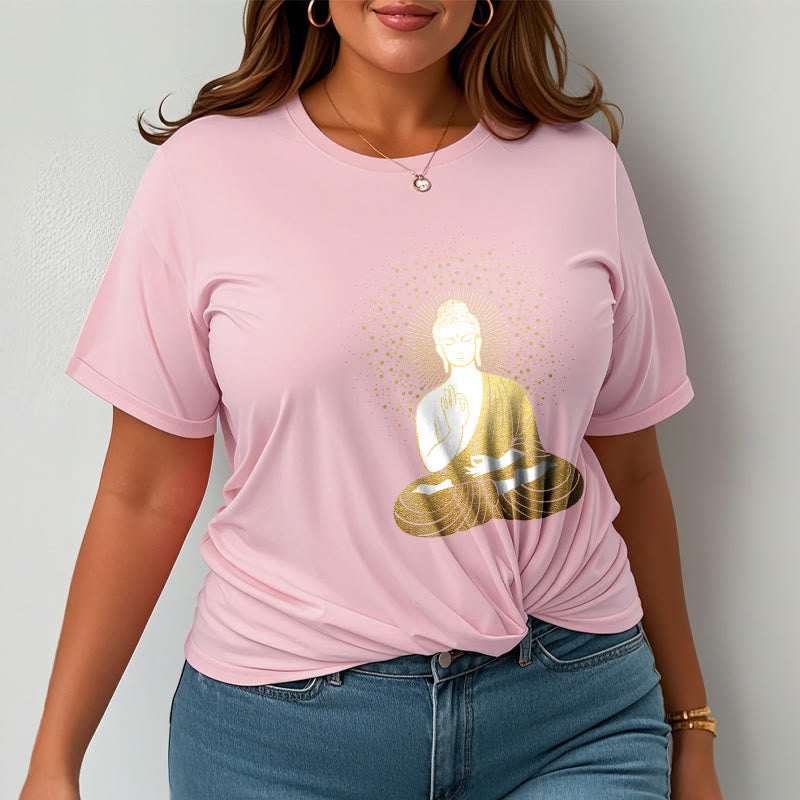Buddha Stones Golden Meditation Buddha con Aura Dorata - image 14