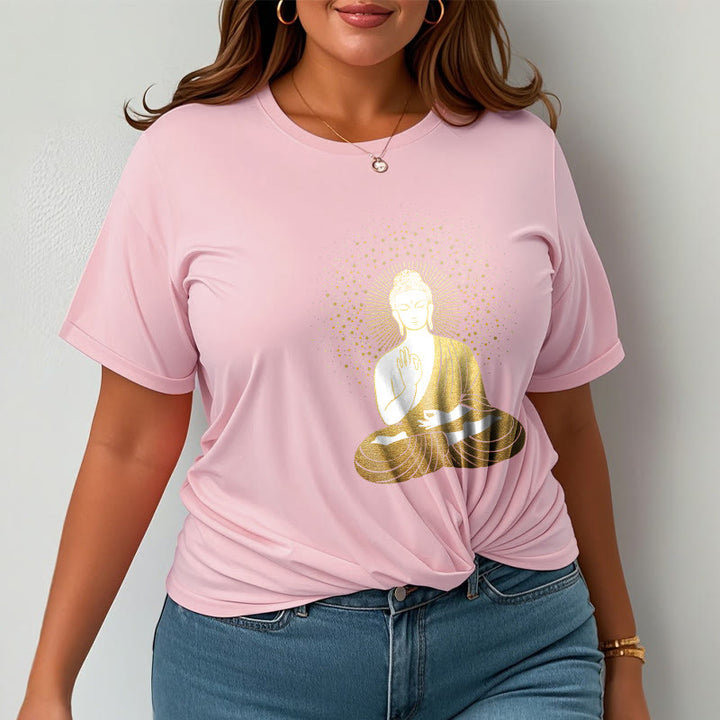Buddha Stones Golden Meditation Buddha con Aura Dorata - image 14