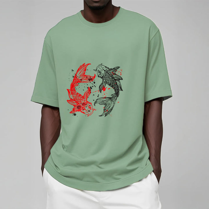 Maglietta Buddha Stones Red Black Koi Fish - image 15