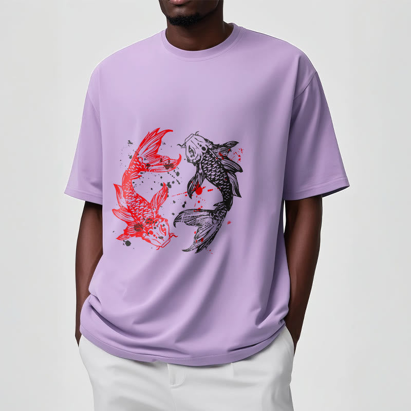 Maglietta Buddha Stones Red Black Koi Fish - image 17