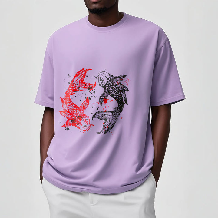 Maglietta Buddha Stones Red Black Koi Fish - image 18