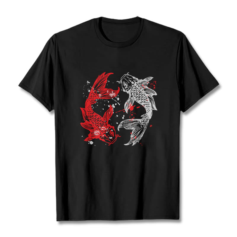 Maglietta Buddha Stones Red Black Koi Fish - Nero - 2XL - image 4
