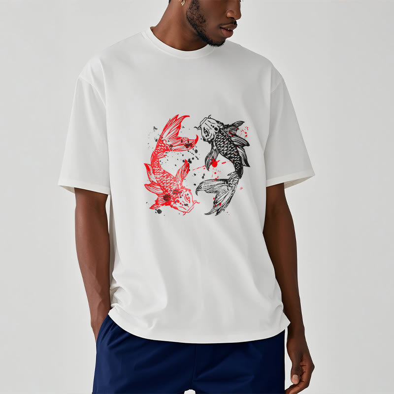 Maglietta Buddha Stones Red Black Koi Fish - image 2