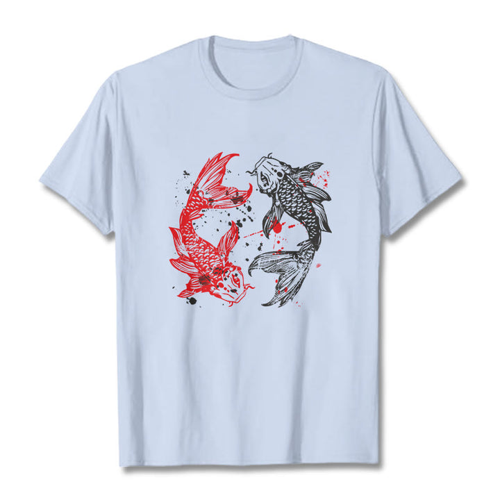 Maglietta Buddha Stones Red Black Koi Fish - Ciano chiaro - 2XL - image 18