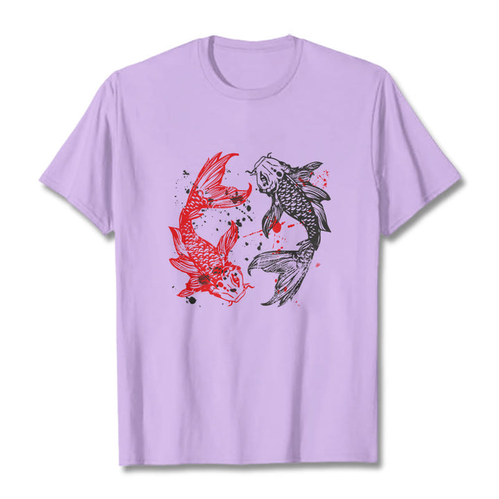 Maglietta Buddha Stones Red Black Koi Fish - Prugna - 2XL - image 17