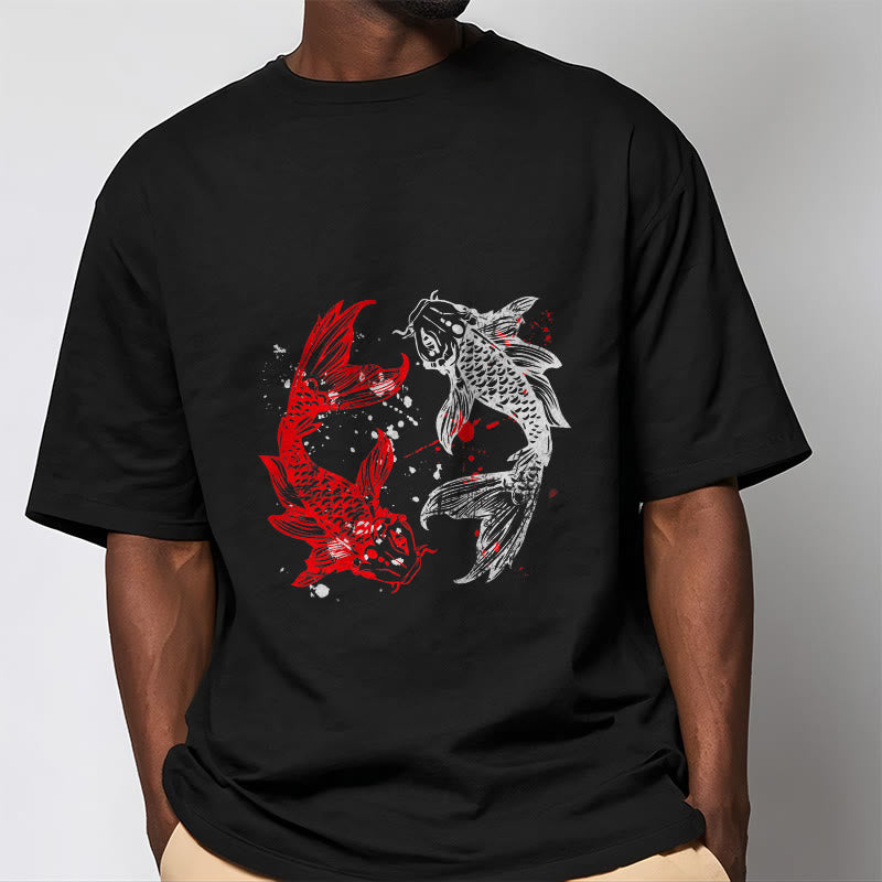 Maglietta Buddha Stones Red Black Koi Fish - image 6