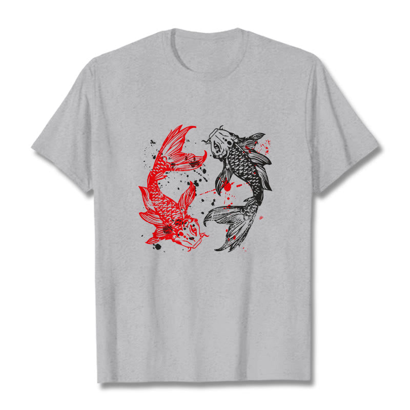 Maglietta Buddha Stones Red Black Koi Fish - Grigio chiaro - 2XL - image 20
