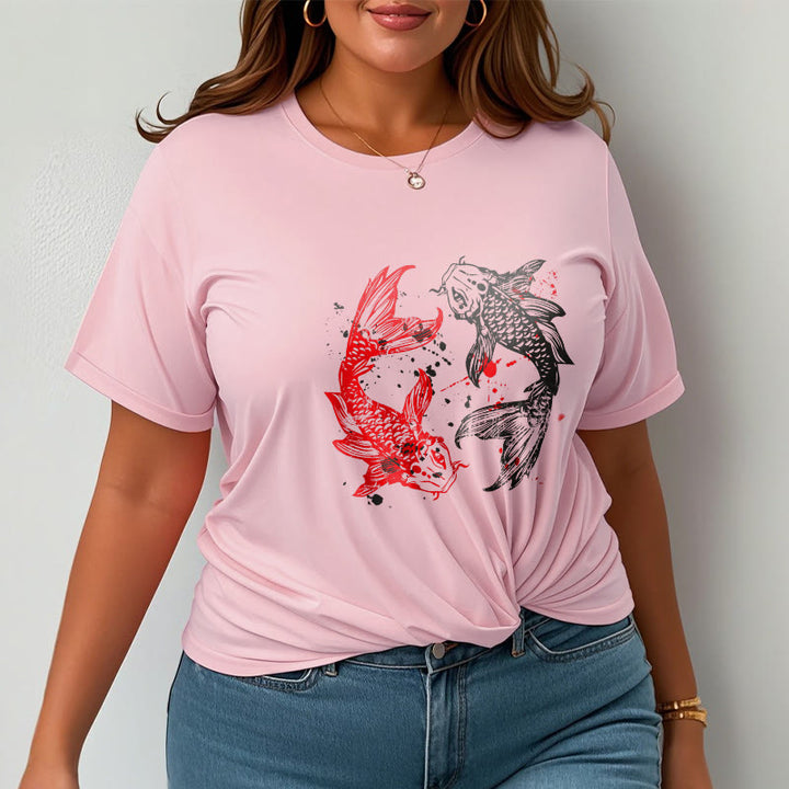 Maglietta Buddha Stones Red Black Koi Fish - image 13