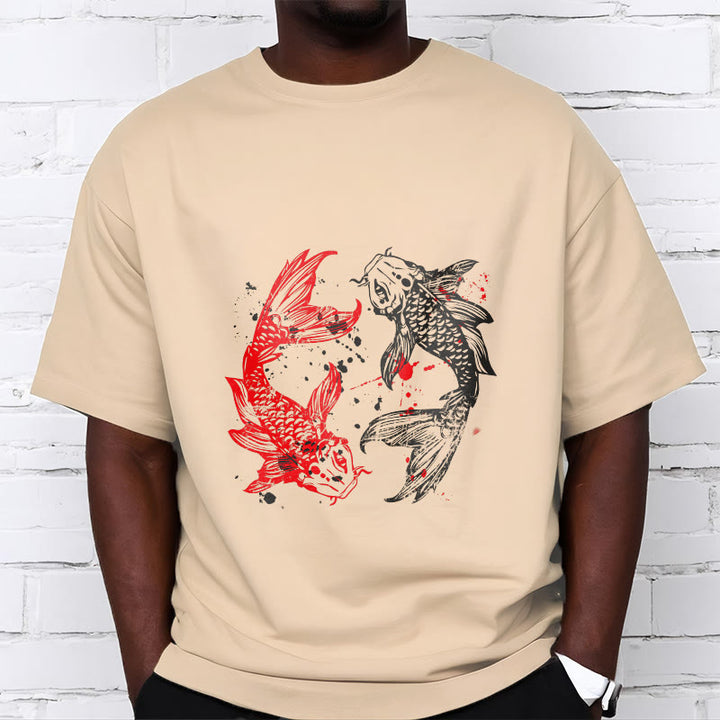 Maglietta Buddha Stones Red Black Koi Fish - image 10
