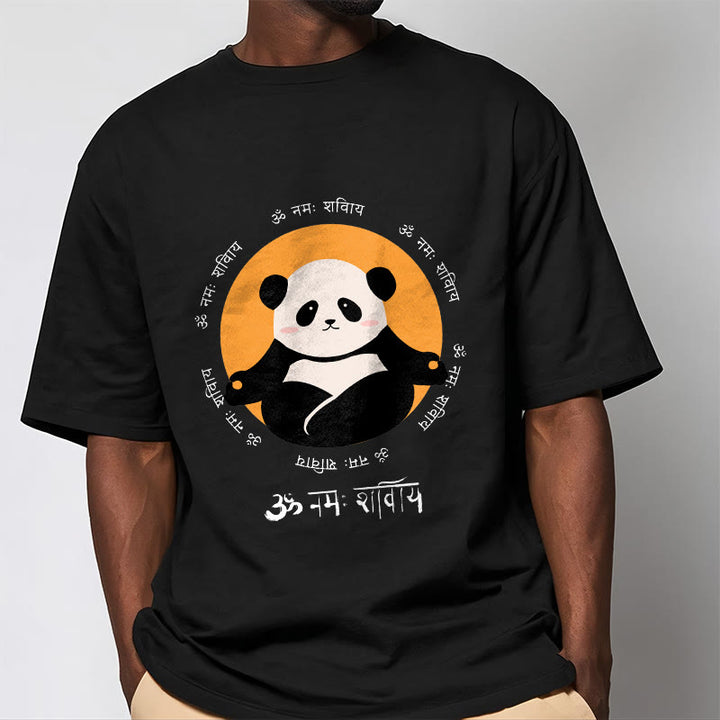 T-shirt con maglietta Buddha Stones Panda sanscrito Namah Shivaya - image 5