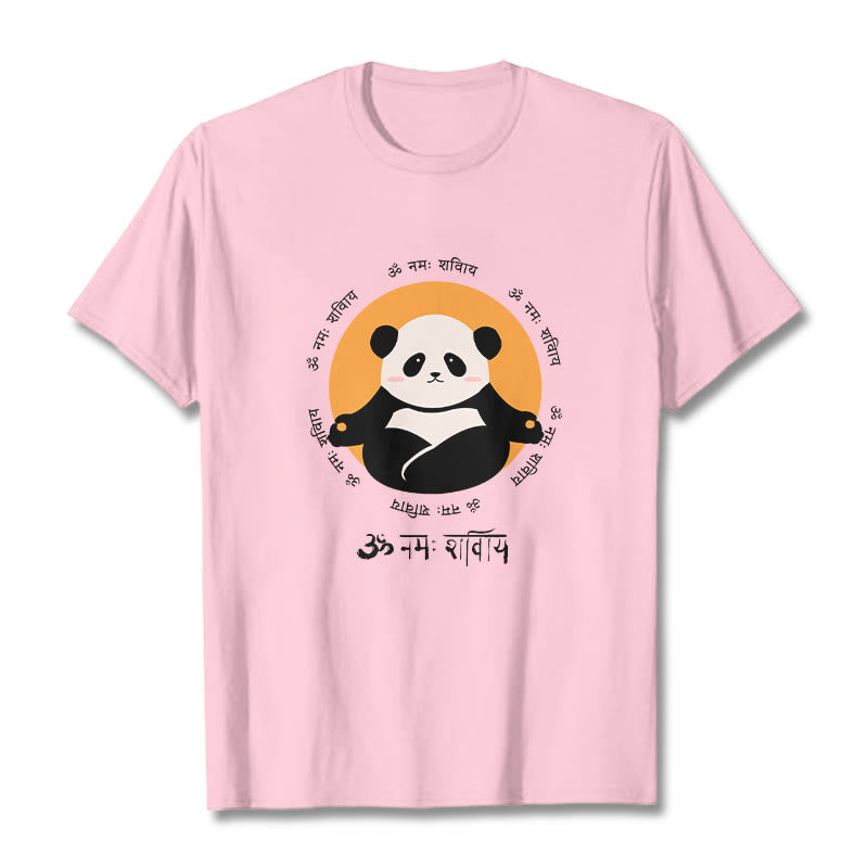 T-shirt con maglietta Buddha Stones Panda sanscrito Namah Shivaya - Rosa chiaro - 2XL - image 13