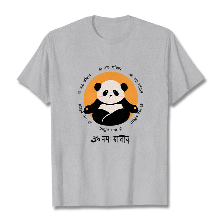 T-shirt con maglietta Buddha Stones Panda sanscrito Namah Shivaya - Grigio chiaro - 2XL - image 20