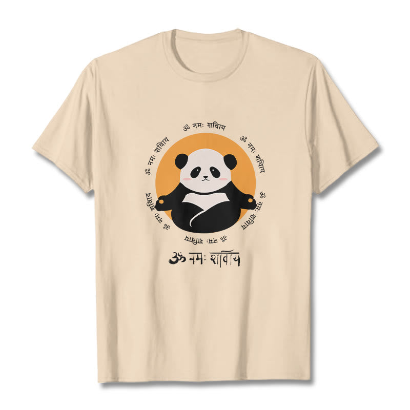 T-shirt con maglietta Buddha Stones Panda sanscrito Namah Shivaya - Biscotto - 2XL - image 9