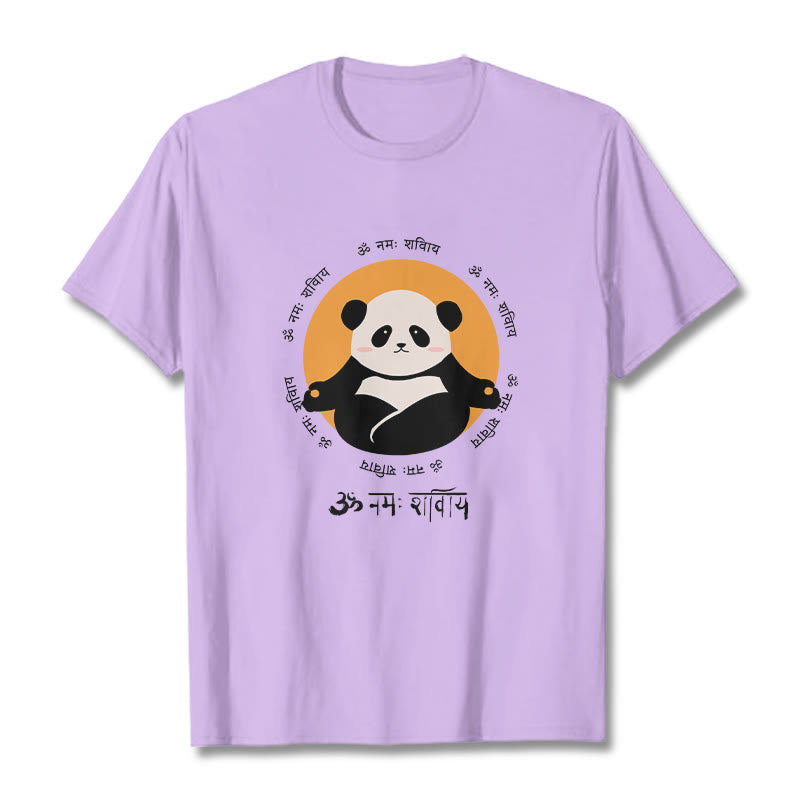 T-shirt con maglietta Buddha Stones Panda sanscrito Namah Shivaya - Prugna - 2XL - image 16