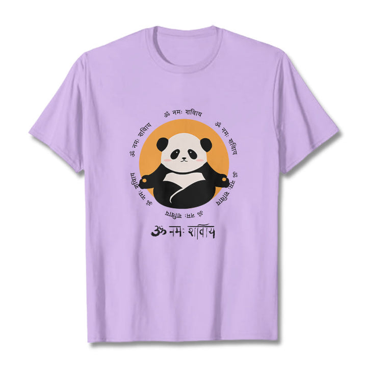 T-shirt con maglietta Buddha Stones Panda sanscrito Namah Shivaya - Prugna - 2XL - image 16
