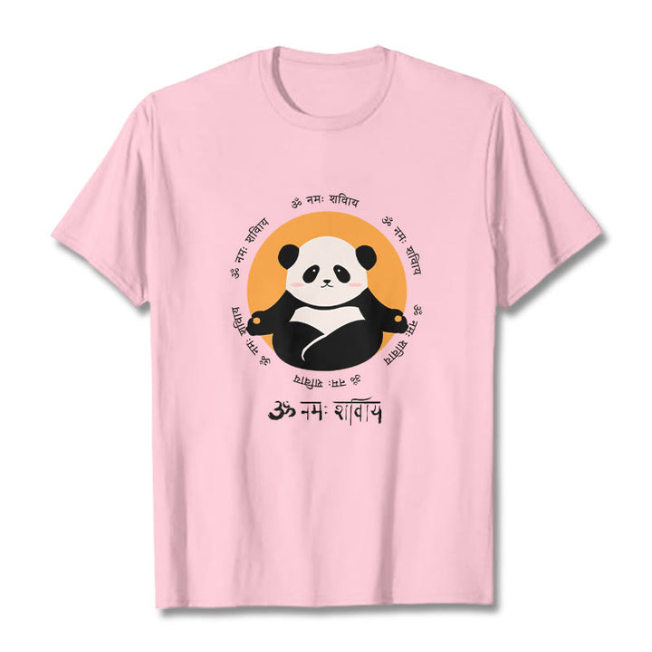 T-shirt con maglietta Buddha Stones Panda sanscrito Namah Shivaya - Rosa chiaro - 2XL - image 12