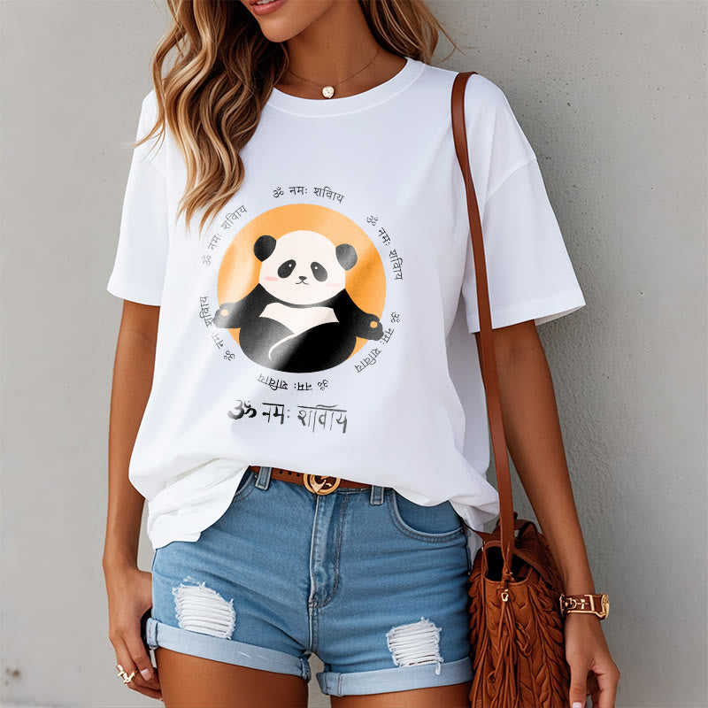 T-shirt con maglietta Buddha Stones Panda sanscrito Namah Shivaya - image 3