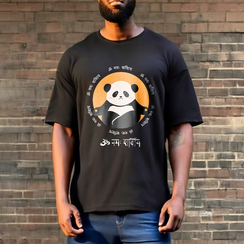 T-shirt con maglietta Buddha Stones Panda sanscrito Namah Shivaya - image 8