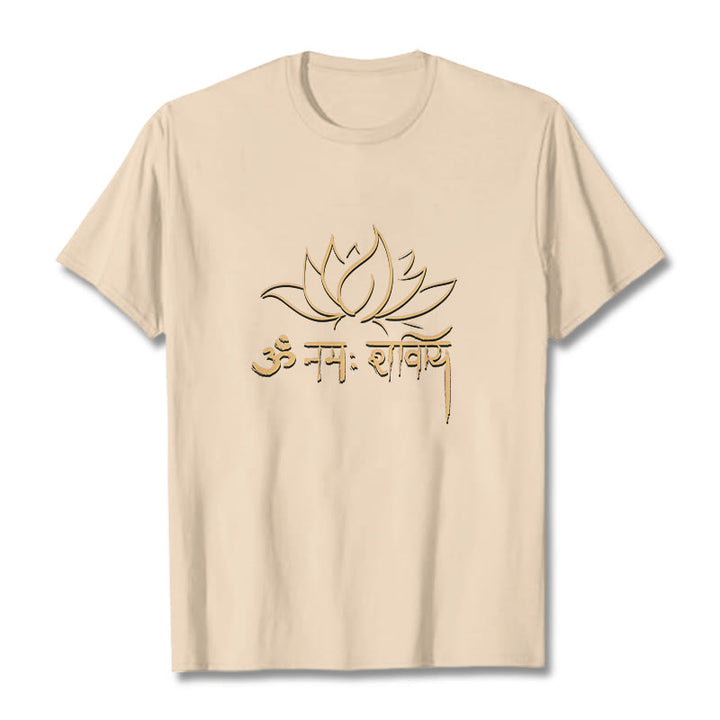T-shirt con maglietta Buddha Stones Lotus sanscrito Namah Shivaya - Biscotto - 2XL - image 10