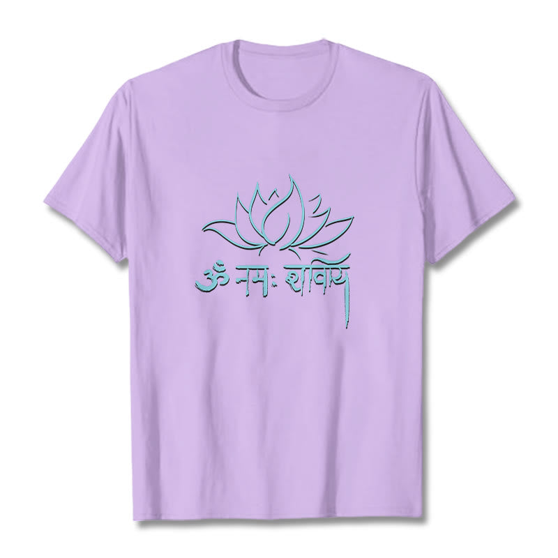 T-shirt con maglietta Buddha Stones Lotus sanscrito Namah Shivaya - Prugna - 2XL - image 16