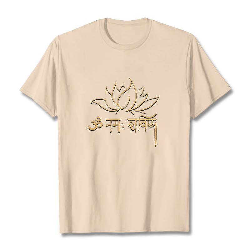 T-shirt con maglietta Buddha Stones Lotus sanscrito Namah Shivaya - Biscotto - 2XL - image 11