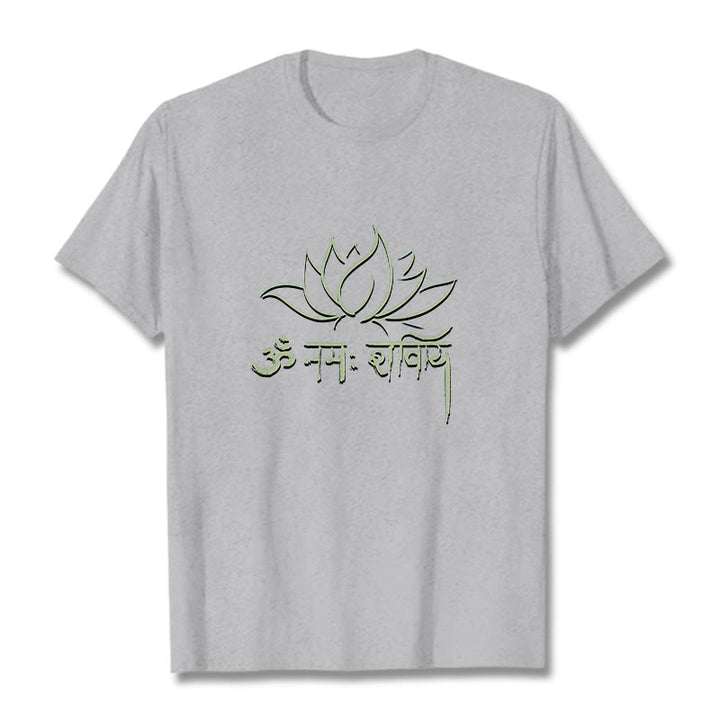 T-shirt con maglietta Buddha Stones Lotus sanscrito Namah Shivaya - Grigio chiaro - 2XL - image 19