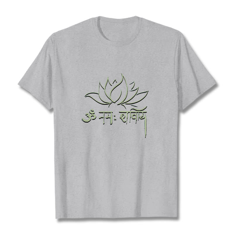 T-shirt con maglietta Buddha Stones Lotus sanscrito Namah Shivaya - Grigio chiaro - 2XL - image 20