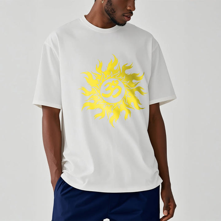 T-shirt con maglietta da sole dorata in sanscrito Buddha Stones OM Mantra - image 7