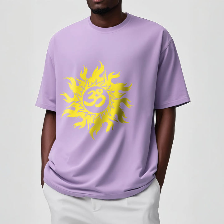 T-shirt con maglietta da sole dorata in sanscrito Buddha Stones OM Mantra - image 18