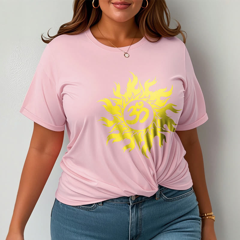 T-shirt con maglietta da sole dorata in sanscrito Buddha Stones OM Mantra - image 14