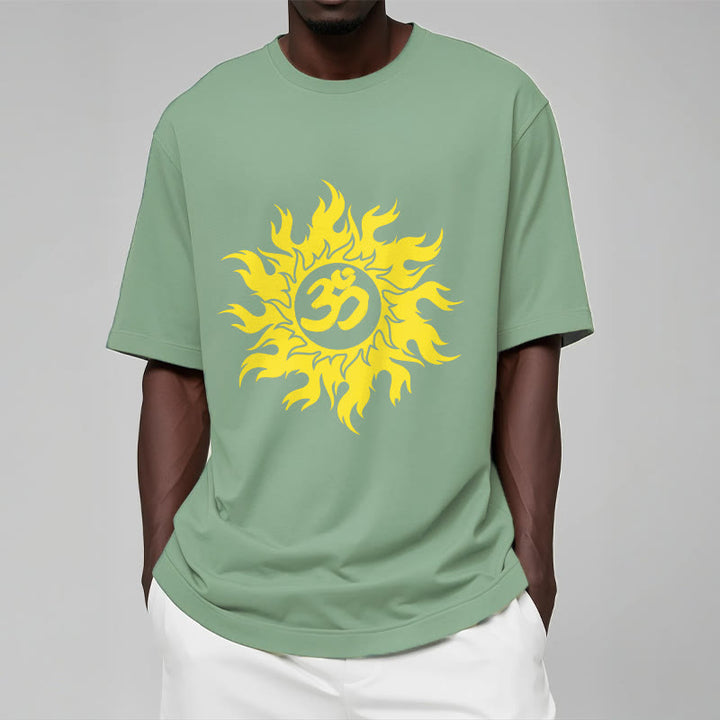 T-shirt con maglietta da sole dorata in sanscrito Buddha Stones OM Mantra - image 15