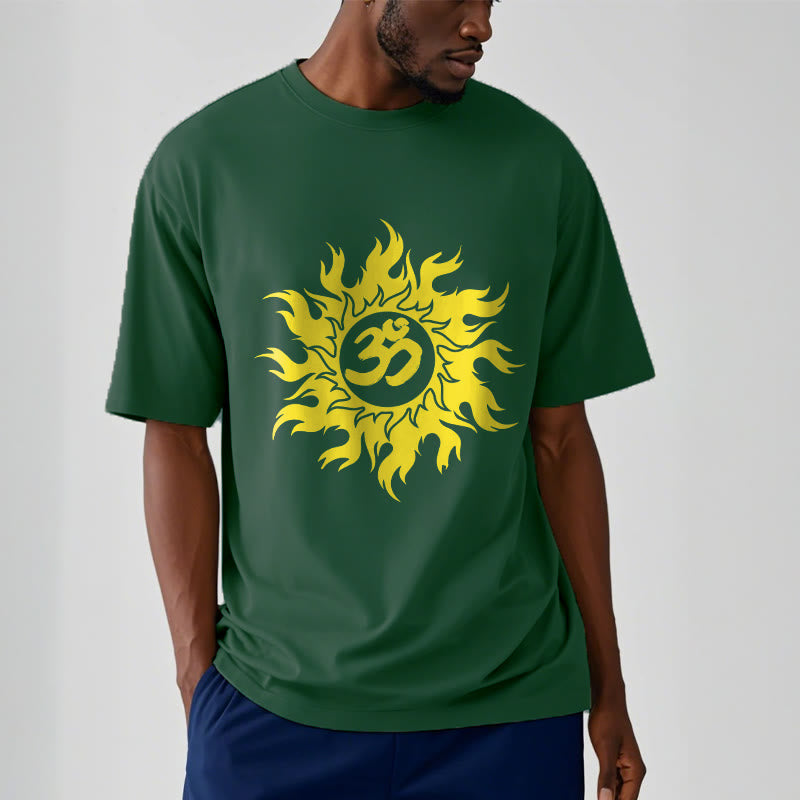 T-shirt con maglietta da sole dorata in sanscrito Buddha Stones OM Mantra - image 11