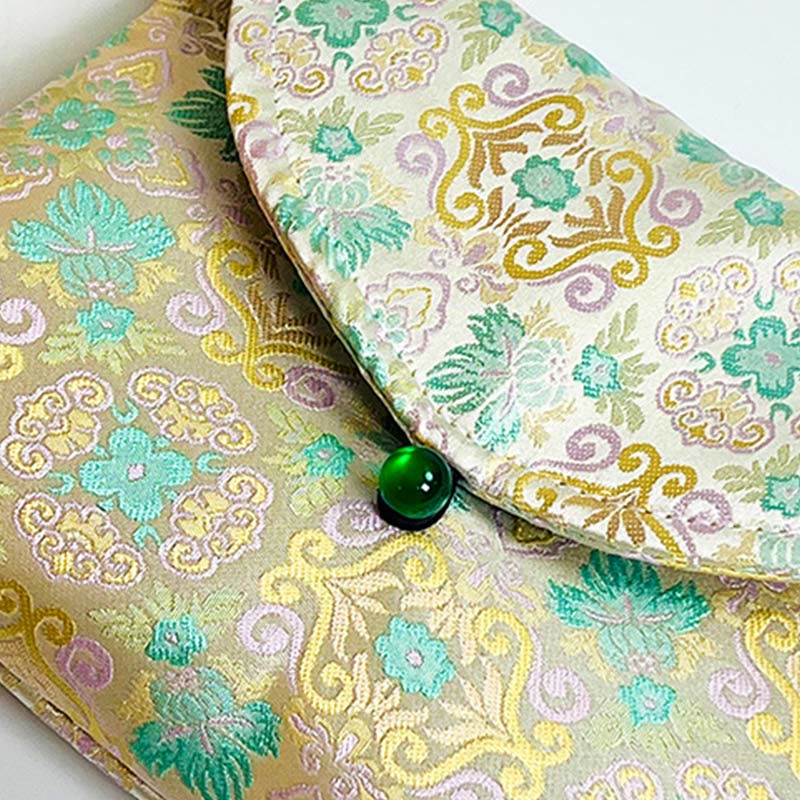 Borsa a tracolla con ricamo in poliestere e cotone con motivo floreale retrò Buddha Stones