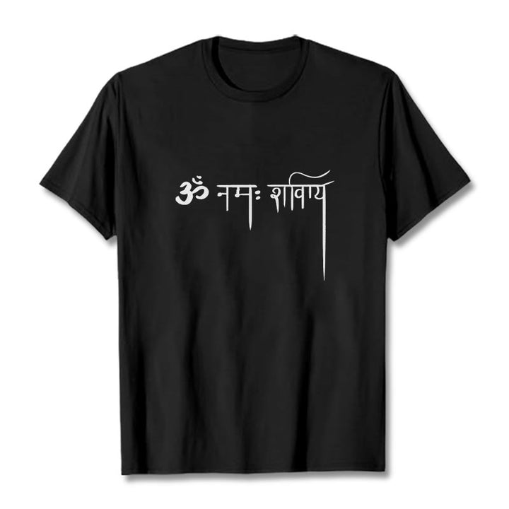 T-shirt con maglietta Buddha Stones in sanscrito Namah Shivaya - Nero - 2XL - image 1