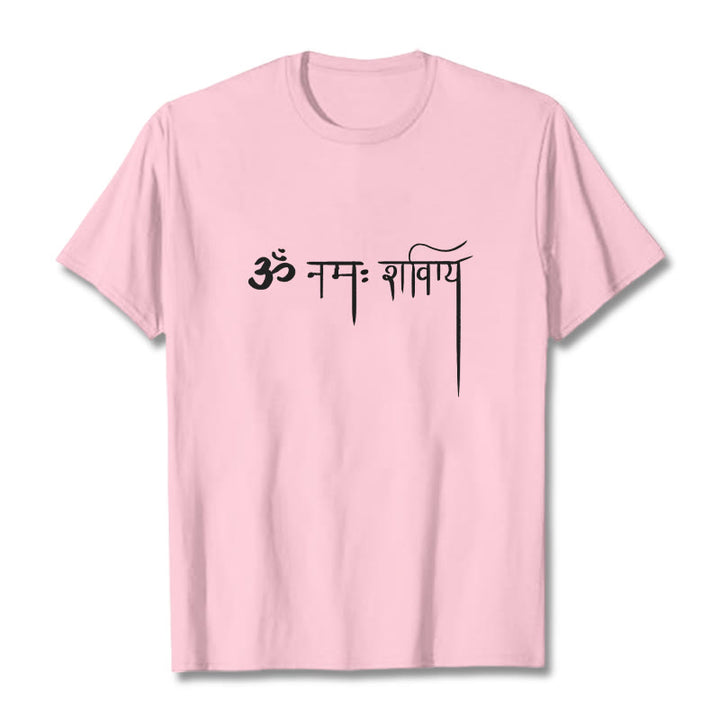 T-shirt con maglietta Buddha Stones in sanscrito Namah Shivaya - Rosa chiaro - 2XL - image 13