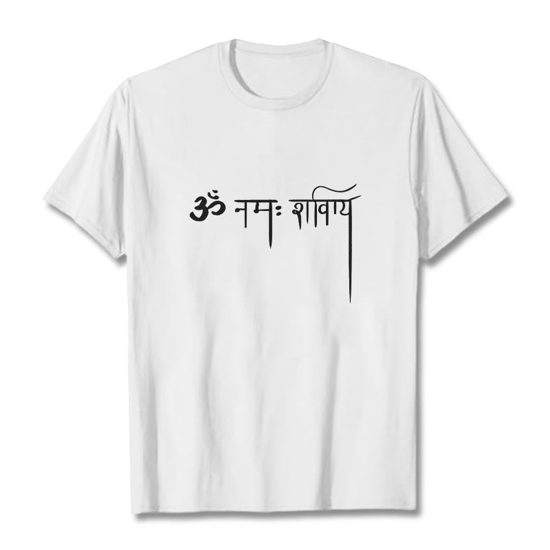 T-shirt con maglietta Buddha Stones in sanscrito Namah Shivaya - Bianco - 2XL - image 5