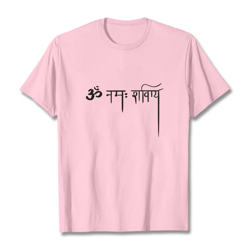 T-shirt con maglietta Buddha Stones in sanscrito Namah Shivaya - Rosa chiaro - 2XL - image 12