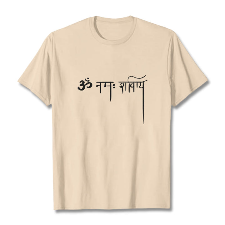T-shirt con maglietta Buddha Stones in sanscrito Namah Shivaya - Biscotto - 2XL - image 9