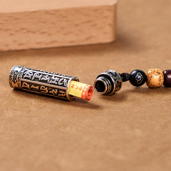 Buddha Stones Portachiavi tibetano Om Mani Padme Hum Shurangama Mantra Vajra modello rame purezza - image 3