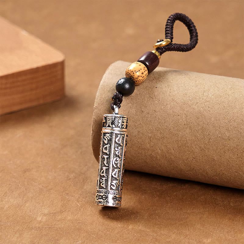 Buddha Stones Portachiavi tibetano Om Mani Padme Hum Shurangama Mantra Vajra modello rame purezza - image 7