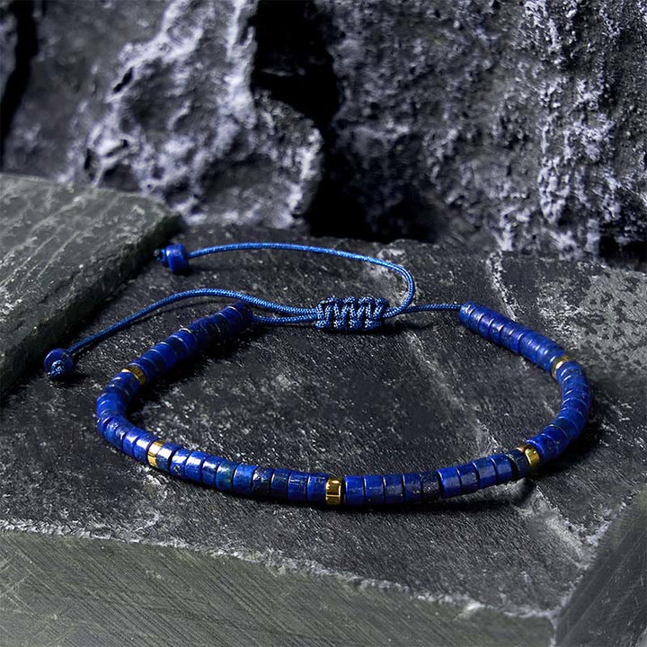 Bracciale Buddha Stones con perline distanziatrici in lapislazzuli e lazurite naturale, equilibrio positivo - image 1