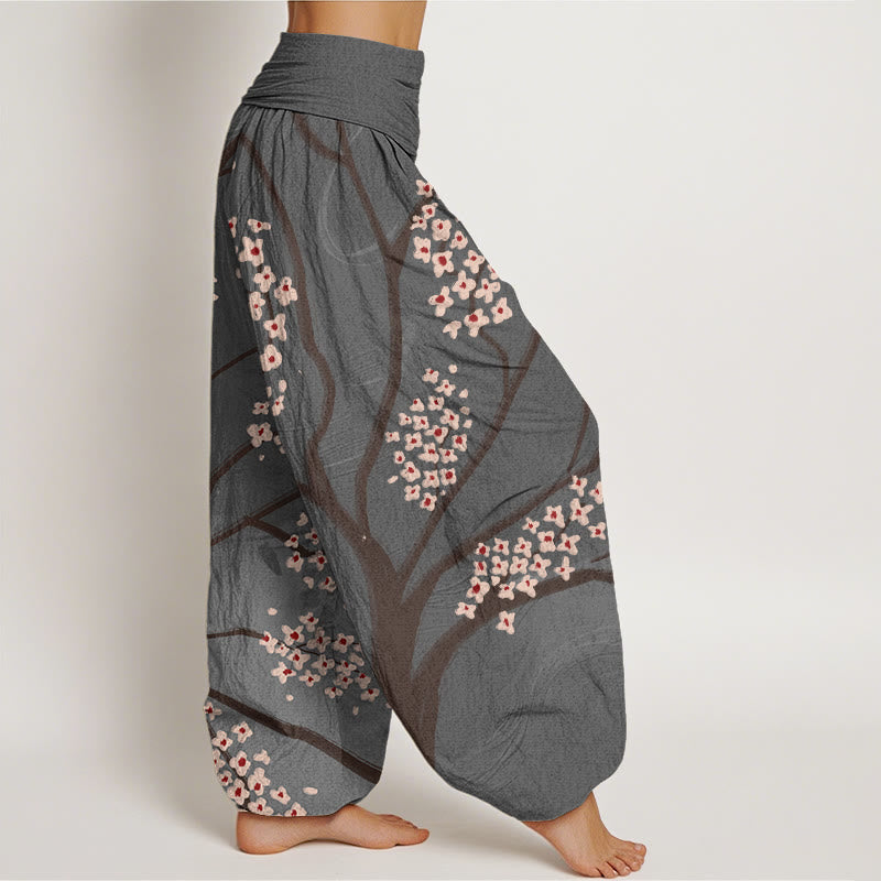 Pantaloni harem da donna con elastico in vita e motivo a rami di prugna, stile casual, motivo Buddha Stones - image 10