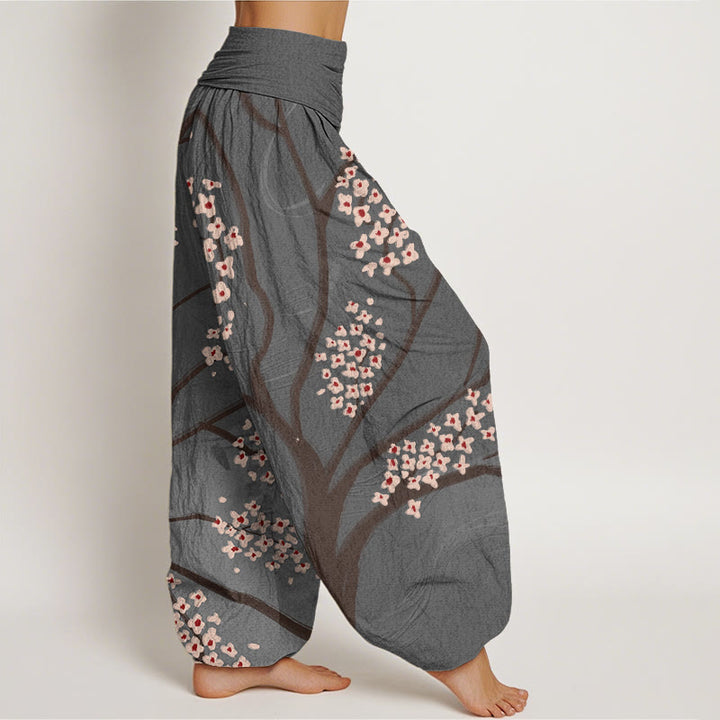 Pantaloni harem da donna con elastico in vita e motivo a rami di prugna, stile casual, motivo Buddha Stones - image 10