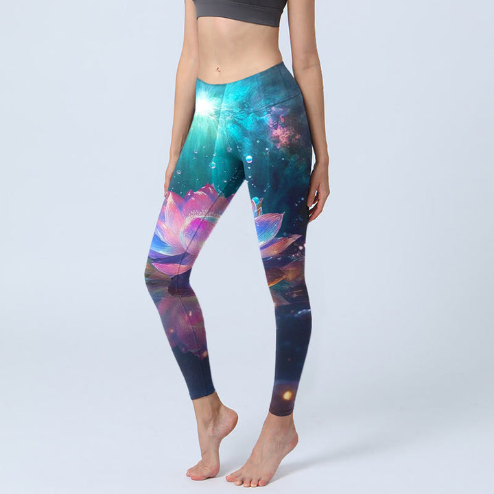 Leggings da palestra con stampa a bolle di acqua e motivo a Buddha Stones, pantaloni da yoga da donna
