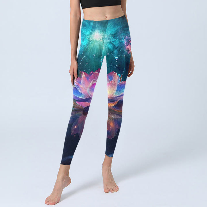 Leggings da palestra con stampa a bolle di acqua e motivo a Buddha Stones, pantaloni da yoga da donna