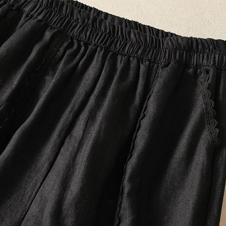 Pantaloni harem da donna in cotone e lino, con tasche, modello Buddha Stones, casual, in pizzo semplice, lunghezza 7-8 - image 27